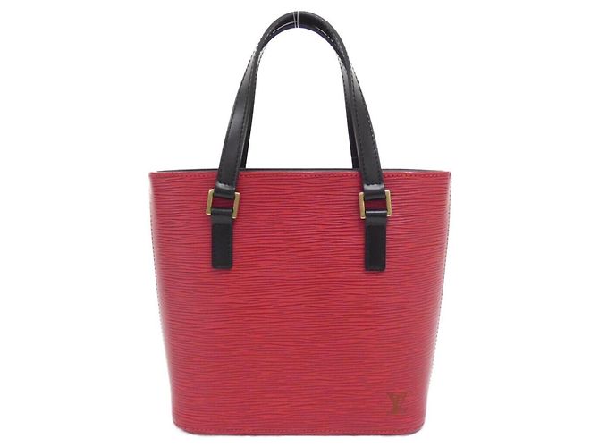 Louis Vuitton Epi Vavin PM Handbag Black Red