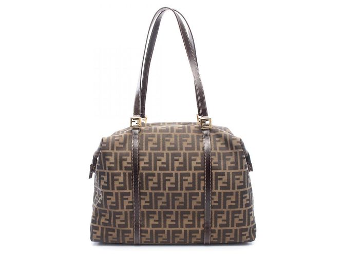 Borsa a Spalla Fendi Zucca Marrone