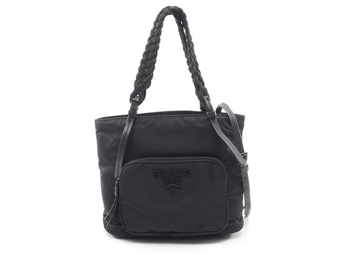 Prada TESSUTO+PASSAMA 2-Way Handtasche Schwarz