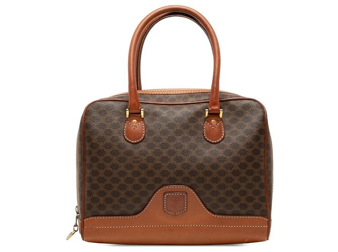 Céline Bolsa Celine Macadam em couro marrom