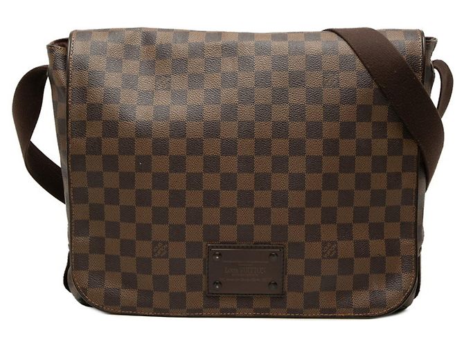 Borsa a tracolla Louis Vuitton Damier Ebene Brooklyn GM Marrone