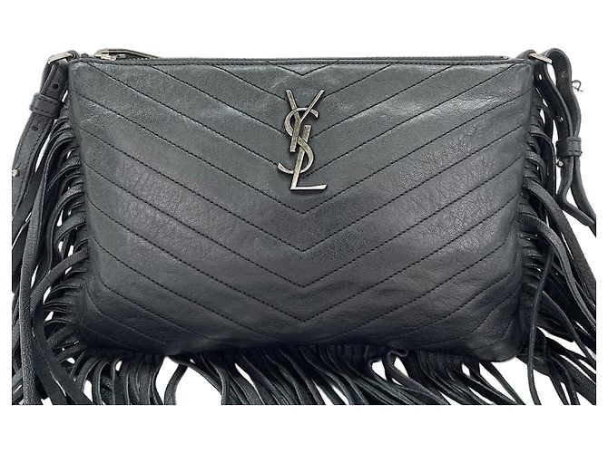 Borsa a tracolla in pelle nera Yves Saint Laurent Nero