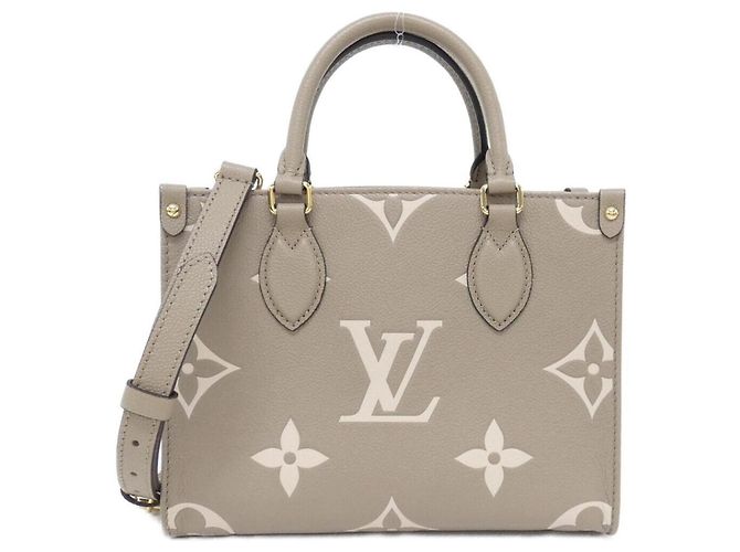 Borsa Louis Vuitton Bicolor Monogram Empreinte OnTheGo PM Beige Grigio