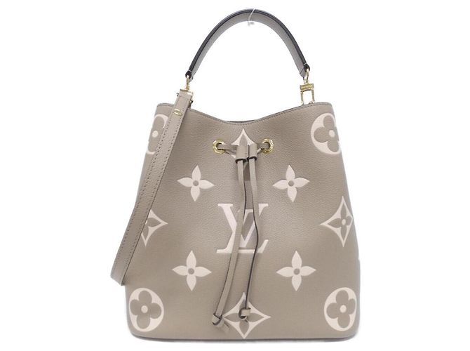 Néonoé Borsa a tracolla Louis Vuitton Bicolor Monogram Empreinte Neo Noe MM Beige Grigio