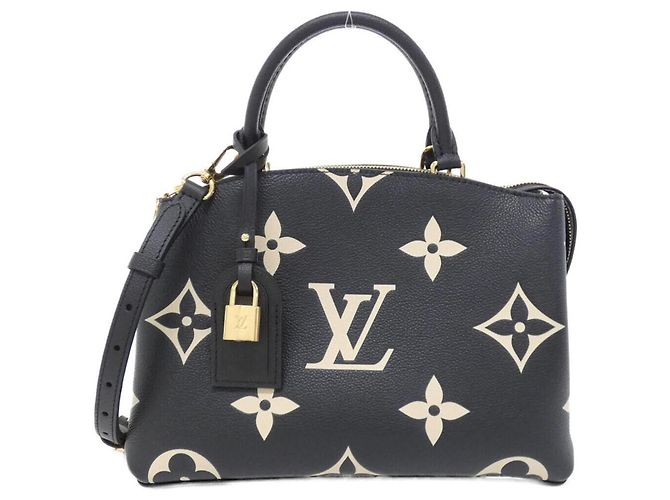 Borsa Louis Vuitton Bicolor Monogram Empreinte Petit Palais PM Nero Beige
