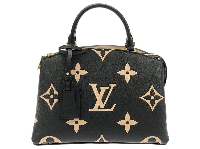 Borsa Louis Vuitton Bicolor Monogram Empreinte Petit Palais PM Nero Beige
