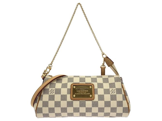Bolsa de Ombro Louis Vuitton Damier Azur Eva