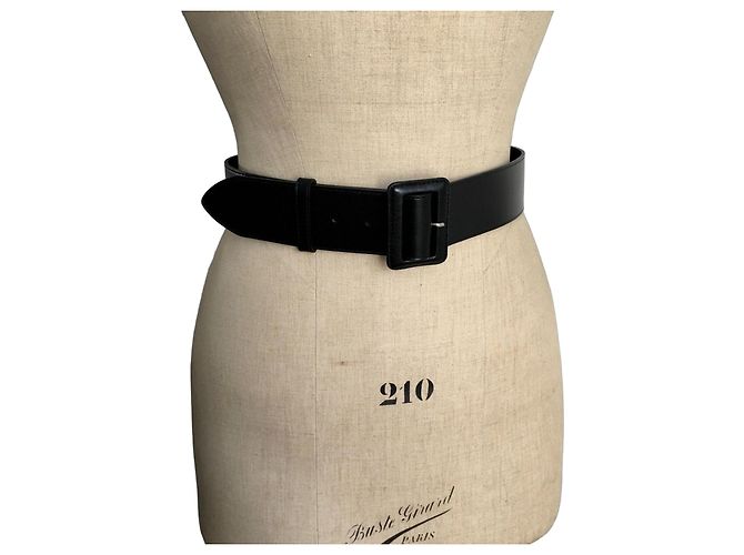 Christian Dior Breiter Ledergürtel Schwarz