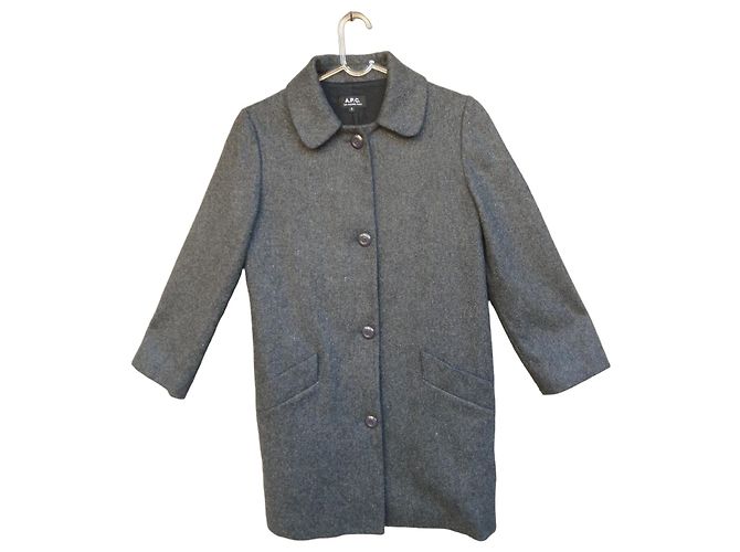 Apc A.P.C. Grey Wool Coat
