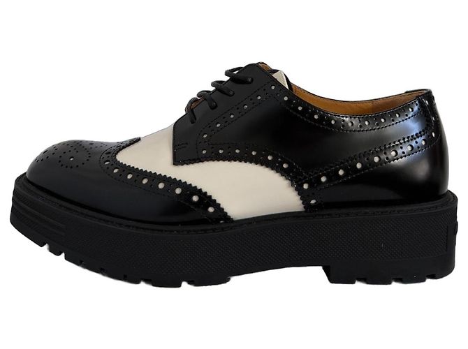 Dior Teddy-D Scarpe Oxford Pelle Bianco e Nero Bianco sporco