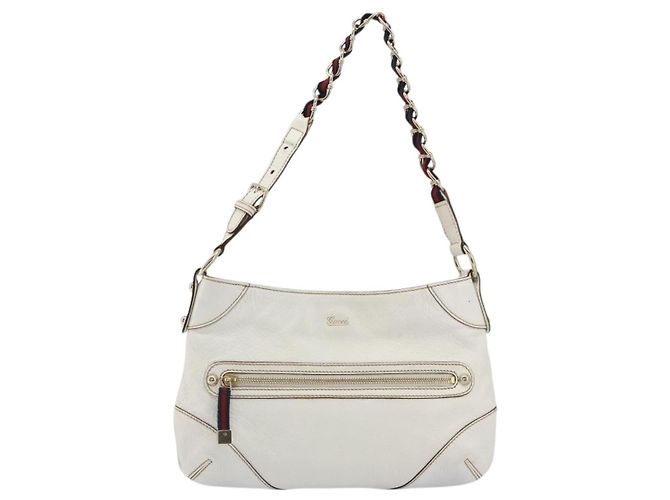 Gucci Sherry Line Lederkette Weiß