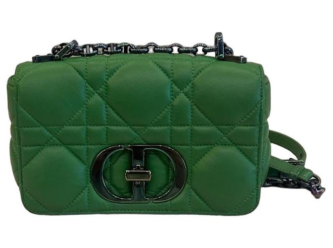 Dior Caro Bolsa de Ombro Couro Cannage Verde