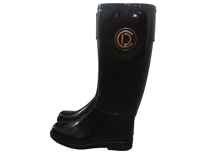 Dior Botas de lluvia altas de goma negra Negro