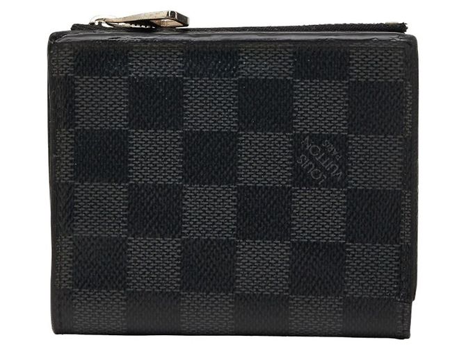 Louis Vuitton Damier Graphite Bi-fold Wallet Brown Black