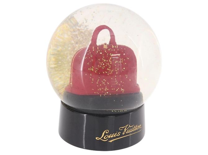 LOUIS VUITTON Alma Snow Globe Glass Red LV Auth 191688