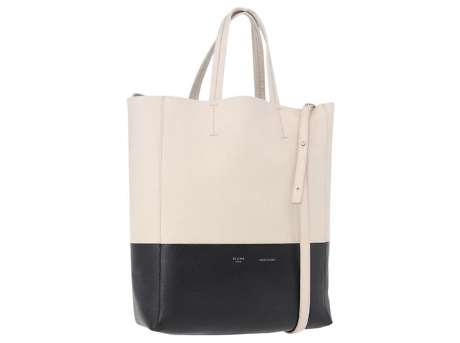 Céline CELINE Vertical Cabas Small Handtasche Leder 2way White Auth ka5169 Weiß