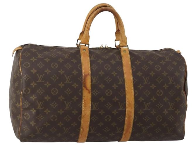 LOUIS VUITTON Bolso Boston Monogram Keepall 50 M41426 LV Auth 187059 Monograma