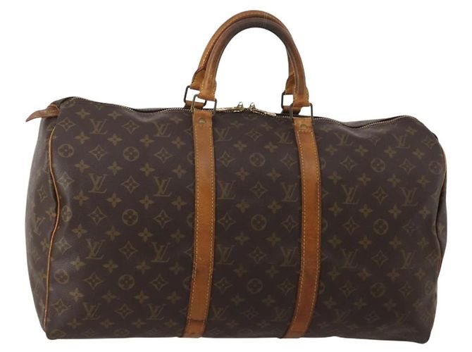 LOUIS VUITTON Monogram Keepall 50 Boston Bag M41426 LV Auth 189909 Monograma