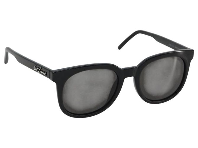 Gafas de sol SAINT LAURENT de plástico Negro Plata Auth BA14043