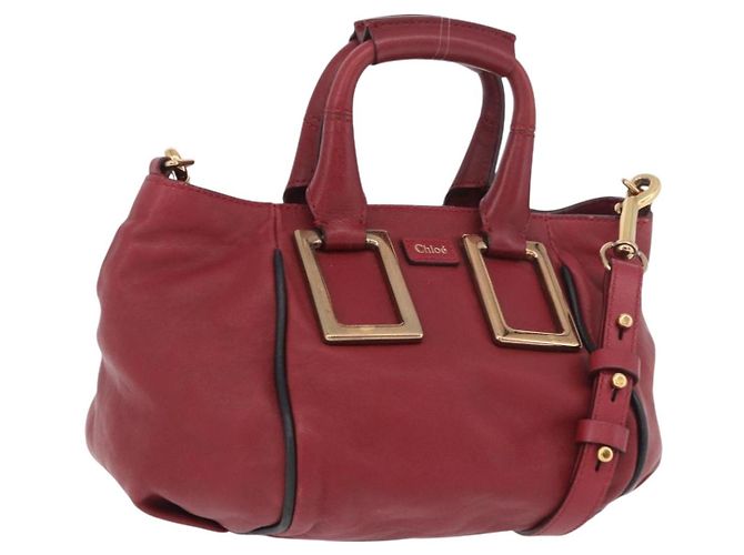 Chloé Borsa Chloe Etel in Pelle 2way Rosso Oro Auth 186692 D'oro