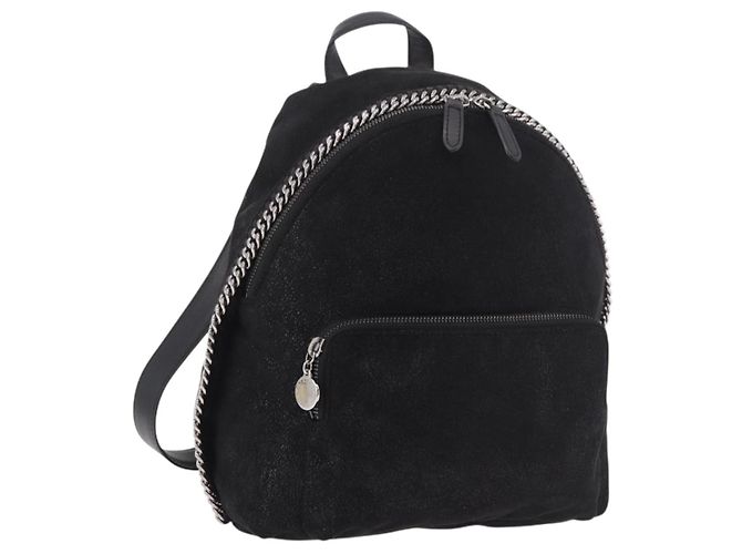 Autre Marque Sac à dos Stella MacCartney Polyester Noir Argent Auth bs35920 Argenté