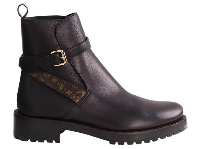 Botas Louis Vuitton Discovery Flat de piel negra Negro