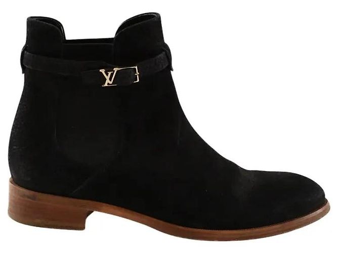 Louis Vuitton Botas negras con hebillas Negro