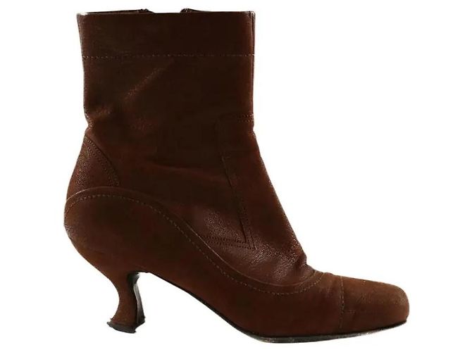 Botas Prada de piel marrón Castaño