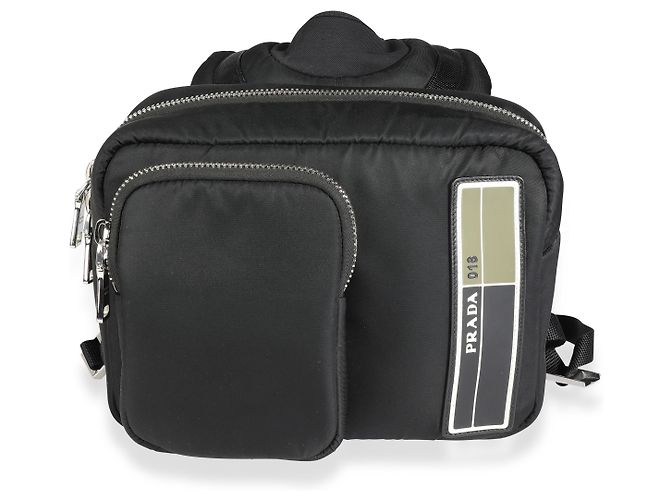 Prada Black Tessuto Pocket Nylon Technical Backpack