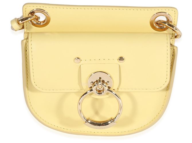 Tess Chloé Pochette plate mini en cuir jaune