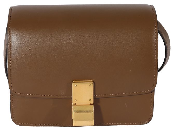 Céline Bols de couro liso marrom pequeno Celine