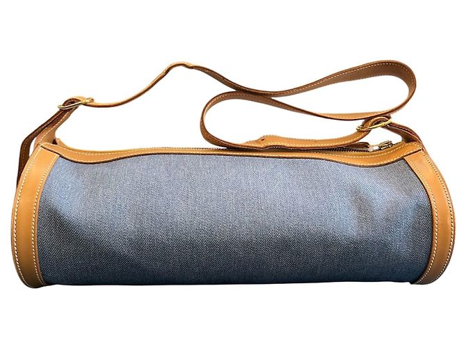 Borsa Hermès Doremi 33 in denim e pelle di vitello
