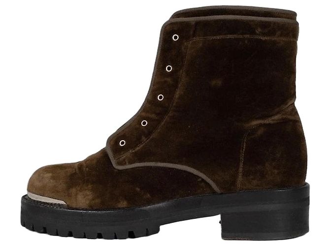 Botines de velours marrón Alexander McQueen EU 36.5 De segunda mano