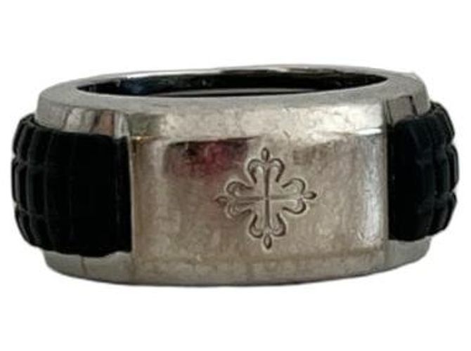 Anello Patek Philippe Diamanti e Gomma Nero Silver hardware