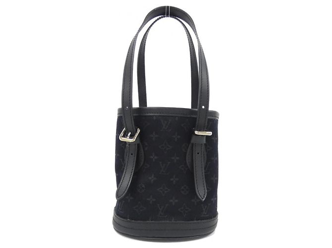 Borsa Louis Vuitton Monogram Satin Little Bucket Nero