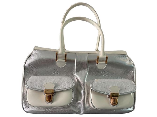 Borsa in pelle Chopard argento e bianca Bianco Silver hardware 