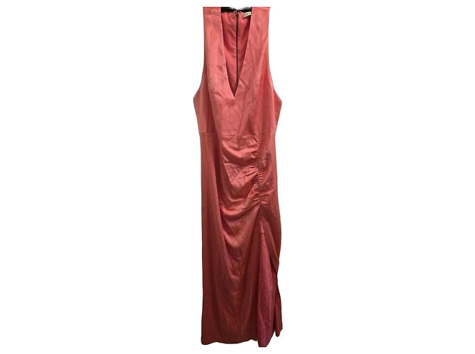 Alice + Olivia Langes Rosa Kleid mit Schlitz Pink