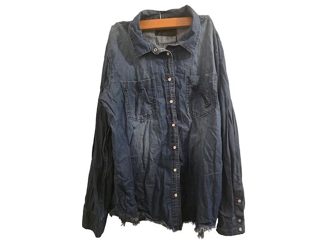 Camicia in denim John Richmond con logo Blu