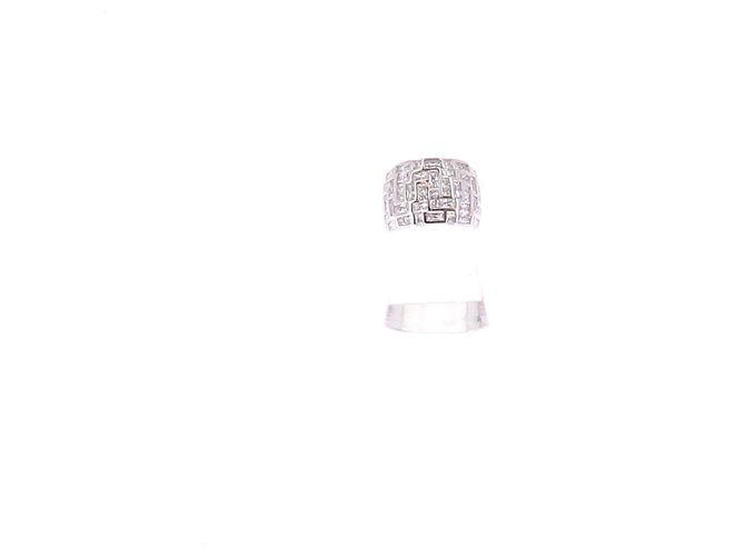 APM Monaco Anello "Ice" argentato e strass Argento 