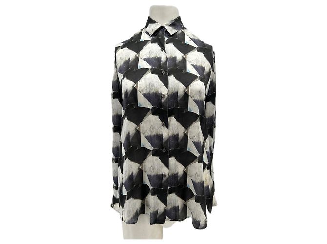 Autre Marque Camisa de seda estampada preta THEYSKENS' THEORY