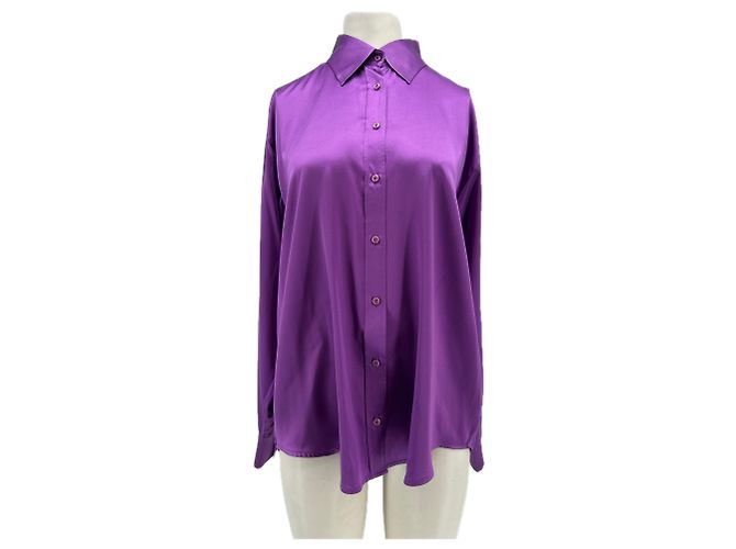 DMN Camicia di seta viola Porpora 