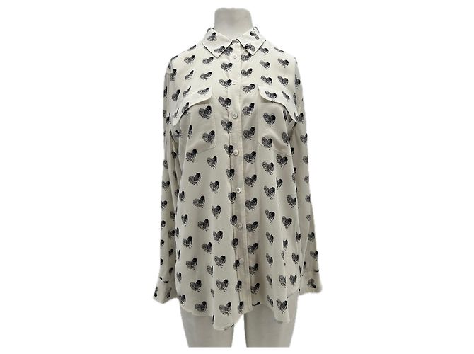 Equipment Camicia bianca con cuori Bianco