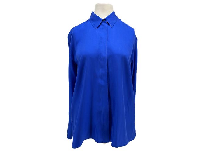 DMN Camicia di seta blu