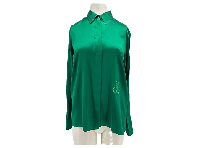 DMN Camicia di seta verde