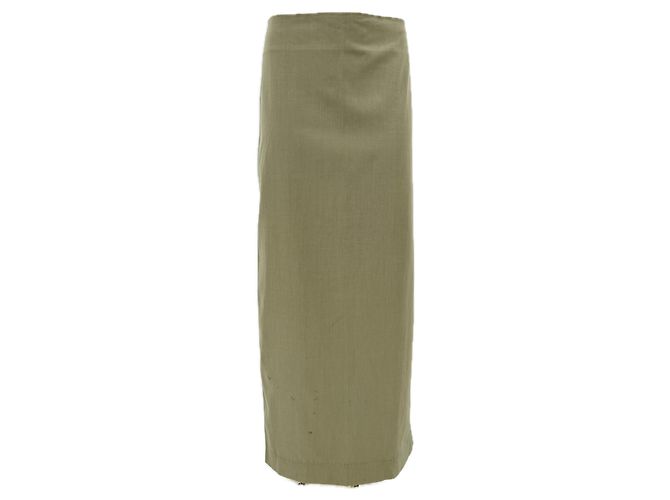 Autre Marque ST AGNI Wollrock lang gerade Khaki