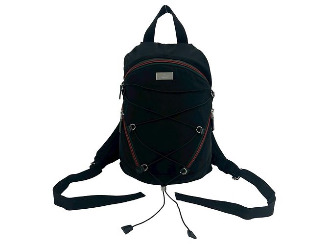 Gucci Sherry Line Logo Hardware Nylon Rucksack Schwarz
