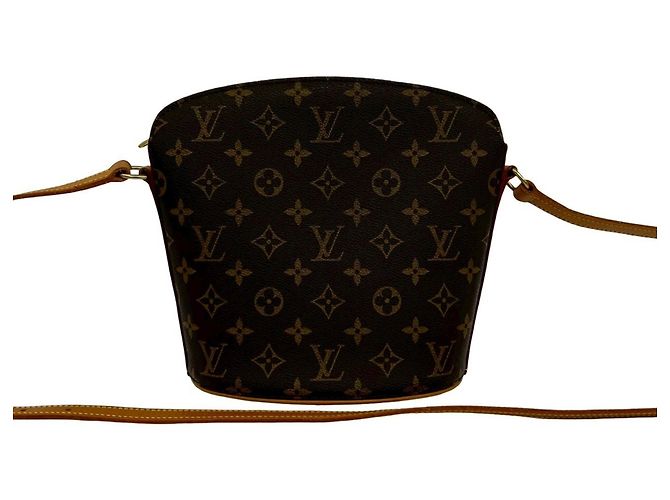 Bolsa de ombro Louis Vuitton Druot em couro monogram Marrom