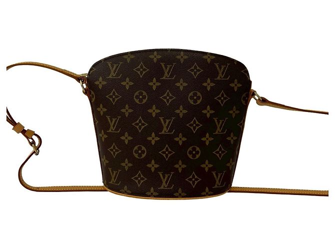 Borsa a tracolla Louis Vuitton Druot in pelle monogram Marrone