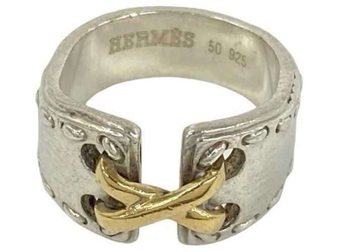 Ring Anillo Hermès Mexico de Plata y Oro Amarillo 18K Dorado
