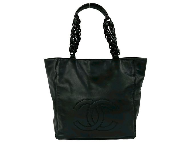 Bolsa Chanel Coco Mark em couro de cordeiro Preto